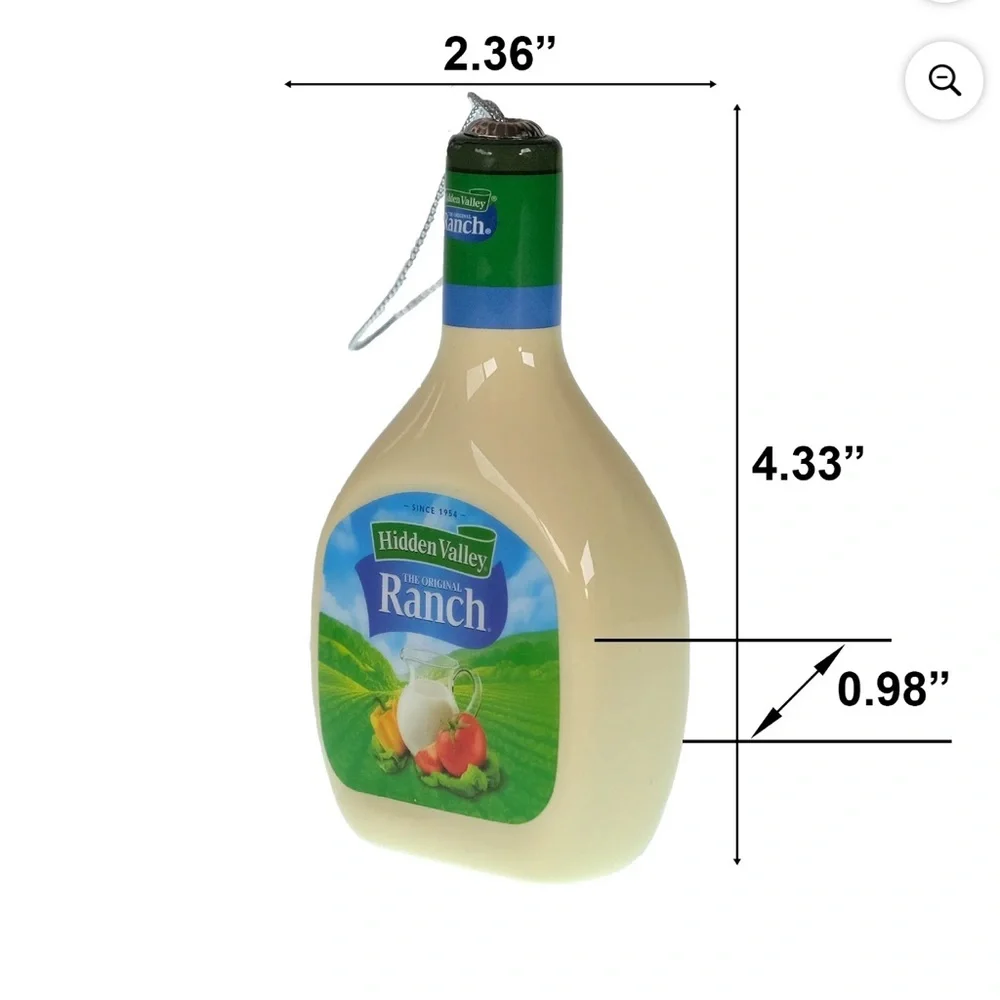 Hidden Valley Ranch Dressing Bottle Decoupage Christmas Ornament Novelty -‎ New